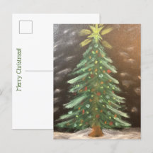 Merry Christmas Tree Postcard