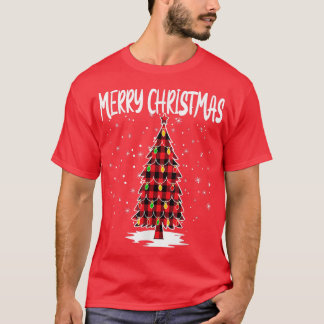 Merry Christmas Tree Red Buffalo Plaid Xmas Pajama T-Shirt