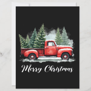 Merry christmas tree red Truck