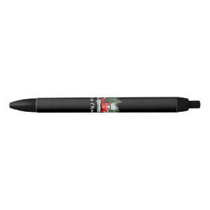 Merry christmas tree red Truck Black Ink Pen