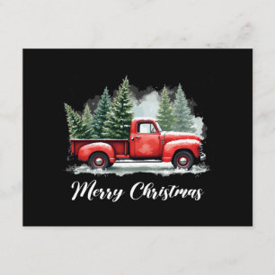 Merry christmas tree red Truck Enclosure Card