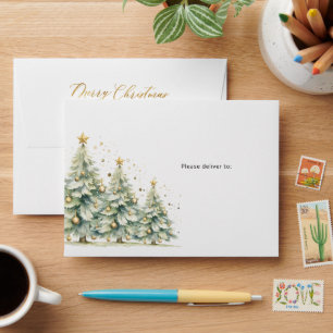 Merry Christmas Tree Return Address Envelope