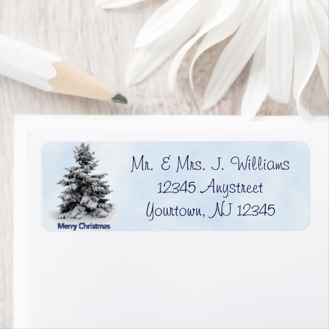 Merry Christmas Tree Return Address Label (Insitu)