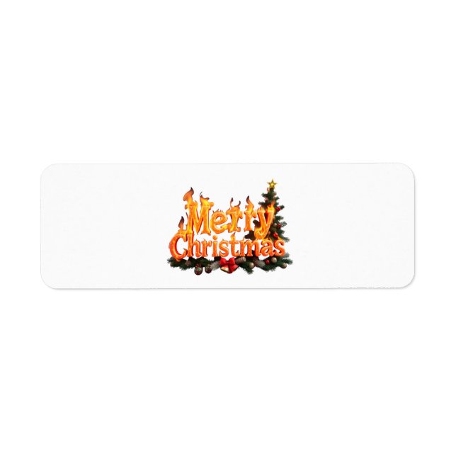 Merry Christmas Tree Return Address Label (Front)