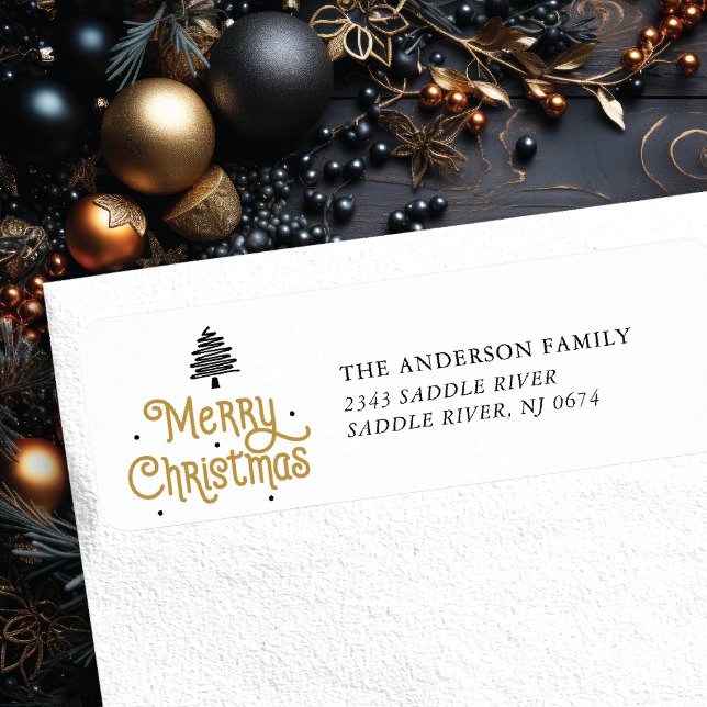 Merry Christmas Tree Return Address Label (Creator Uploaded)