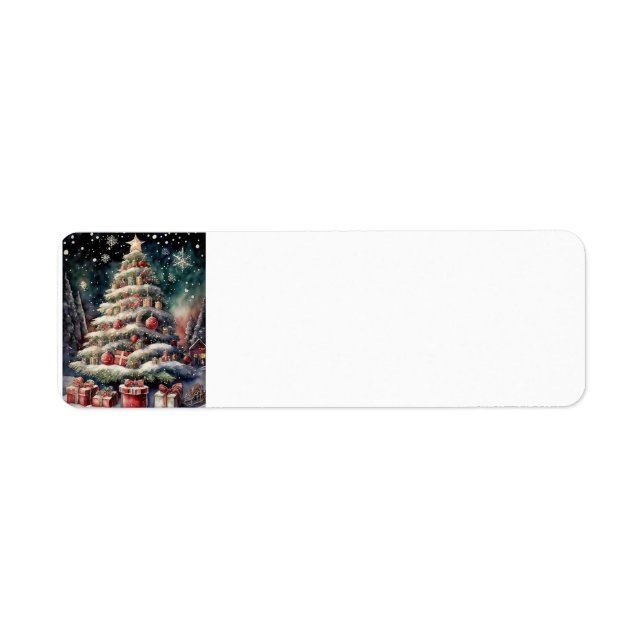 Merry Christmas Tree Return Address Label (Front)