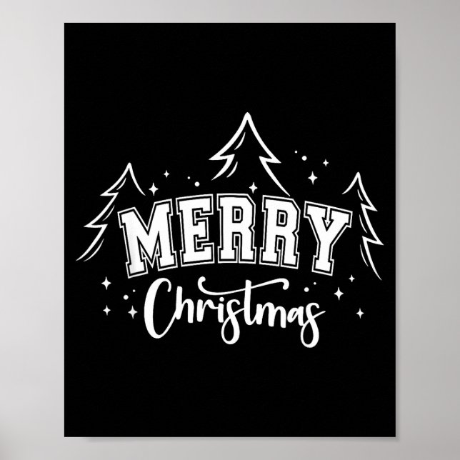 Merry Christmas Tree Santa Xmas Family Matching Pa Poster (Front)