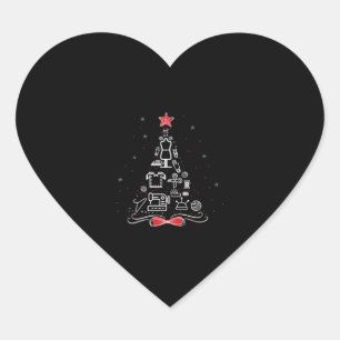 Merry Christmas Tree Sewing Crochet Tools, Heart Sticker