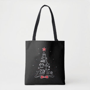 Merry Christmas Tree Sewing Crochet Tools, Tote Bag