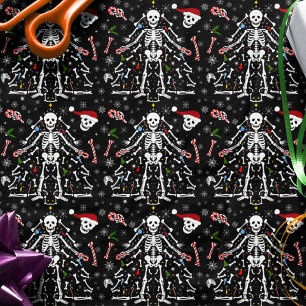 Merry Christmas Tree Skeleton Pattern Tissue Paper