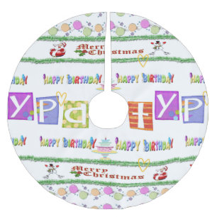 Merry Christmas Tree Skirt Happy Birthday