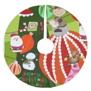Merry Christmas Tree Skirt Happy Holidays Ginger