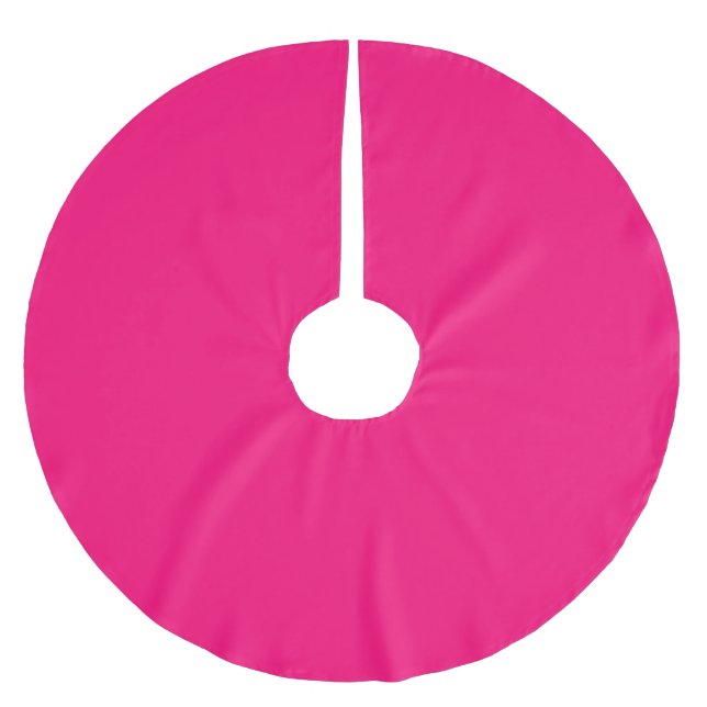 Merry Christmas Tree Skirt Hot Pink Fushia  (Front)