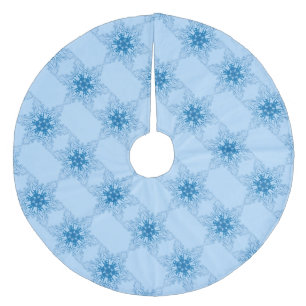 Merry Christmas Tree Skirt/Snowflakes Fleece Tree Skirt