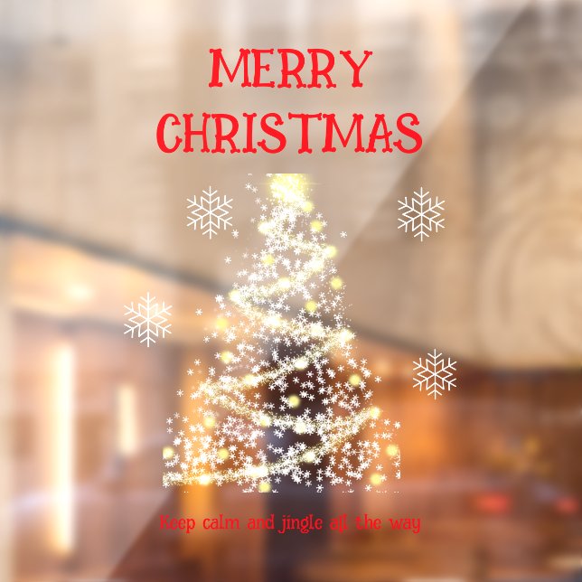 Merry Christmas Tree & Snowflakes  Window Cling (Sheet 2)