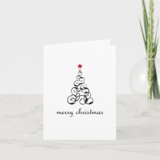 Merry Christmas Tree Swirl Holiday Card