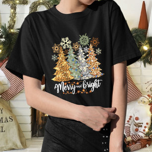 Merry Christmas Tree T-Shirt, Merry and Brigh T-Shirt