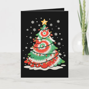 Merry Christmas Tree Tie Dye Xmas Retro Vibes Card