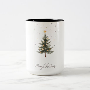 "Merry Christmas Tree Two-Tone Mug
