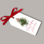 Merry Christmas Tree Watercolor Custom Gift Tags<br><div class="desc">This design features a merry Christmas tree gift tag with a stylish red and green,  a cute watercolor,  script typography,  calligraphy,  a simple minimalist,  classic traditional,  makes an elegant and minimal holiday gift packaging or party favour</div>