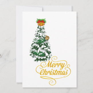 Merry Christmas Tree Watercolor Custom  Invitation