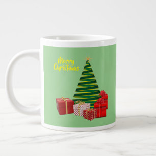 Merry Christmas ~ Tree with Gifts Large Coffee Mug