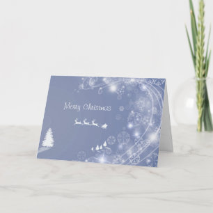 Merry Christmas Tree with Raiding Reindeer Holiday Card