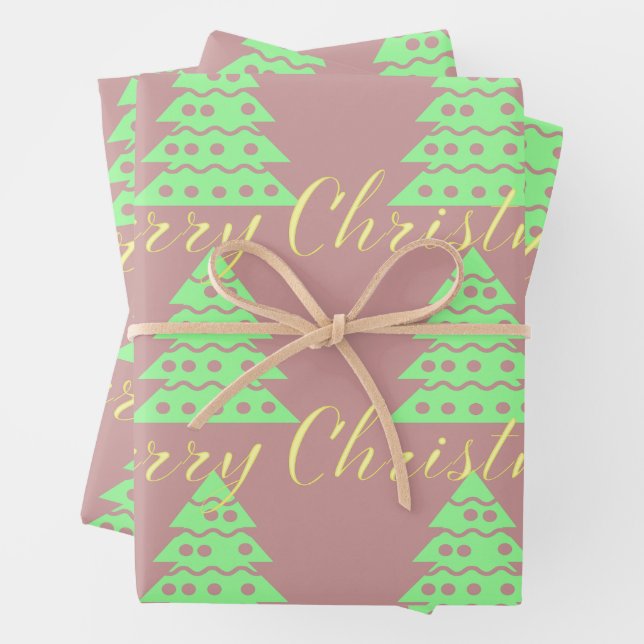 merry Christmas tree Wrapping Paper Sheet (In situ)