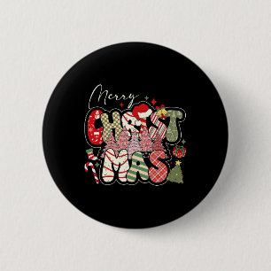 Merry Christmas Tree Xmas Girl Women Family Matchi 6 Cm Round Badge