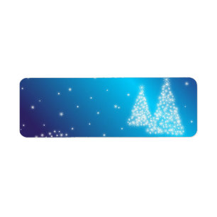 Merry Christmas Trees and Stars Return Address Label