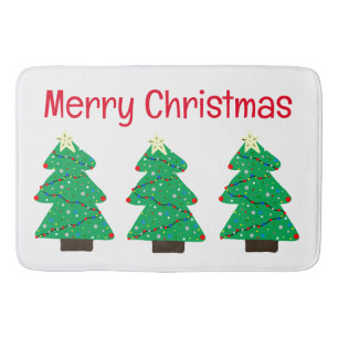 Merry Christmas Trees Bath Mat