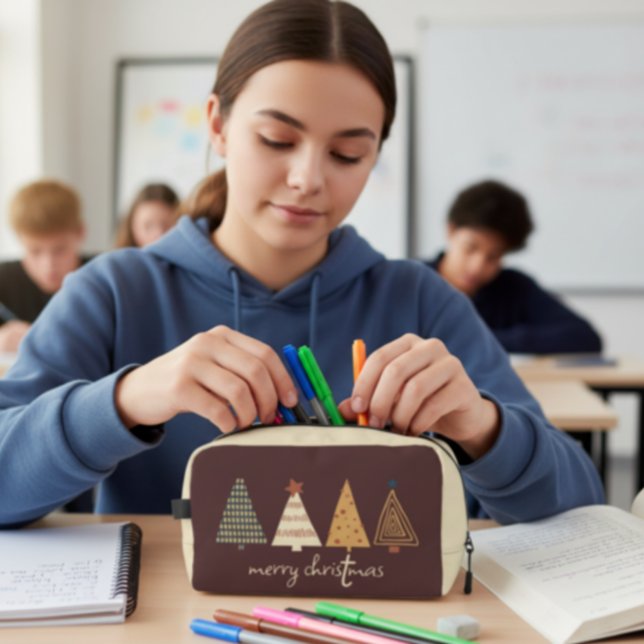 Merry Christmas Trees Brown Dopp Kit (Creator Uploaded)
