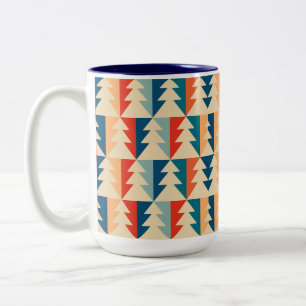 MERRY CHRISTMAS TREES FUNKY Two-Tone COFFEE MUG