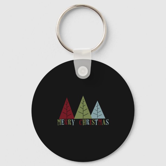 Merry Christmas Trees Key Ring (Front)