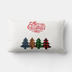 merry christmas trees plaid Two-Tone coffee mug Lumbar Cushion