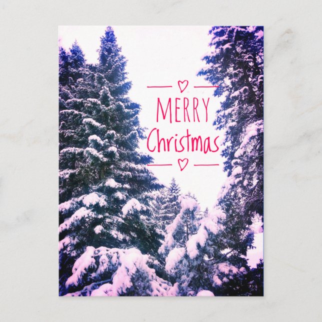 MERRY CHRISTMAS TREES POSTCARD (Front)