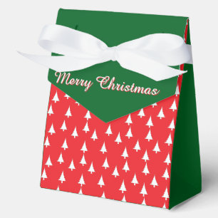Merry Christmas Trees Red + Green  Favour Box