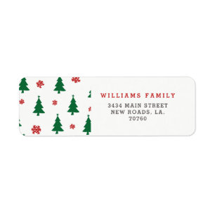 Merry Christmas Trees Return Address Label