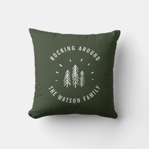 Merry Christmas Trees Rocking Modern Custom Family Cushion