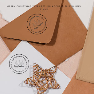 Merry Christmas Trees Rubber Stamp