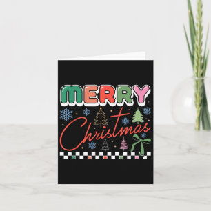 Merry Christmas Trees Snowflakes Joyful Vibe Card