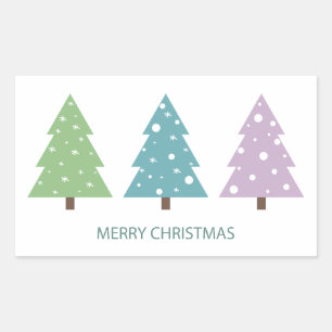Merry Christmas Trees Sticker