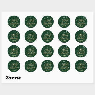  Merry Christmas Trendy Holiday  Classic Round Sticker