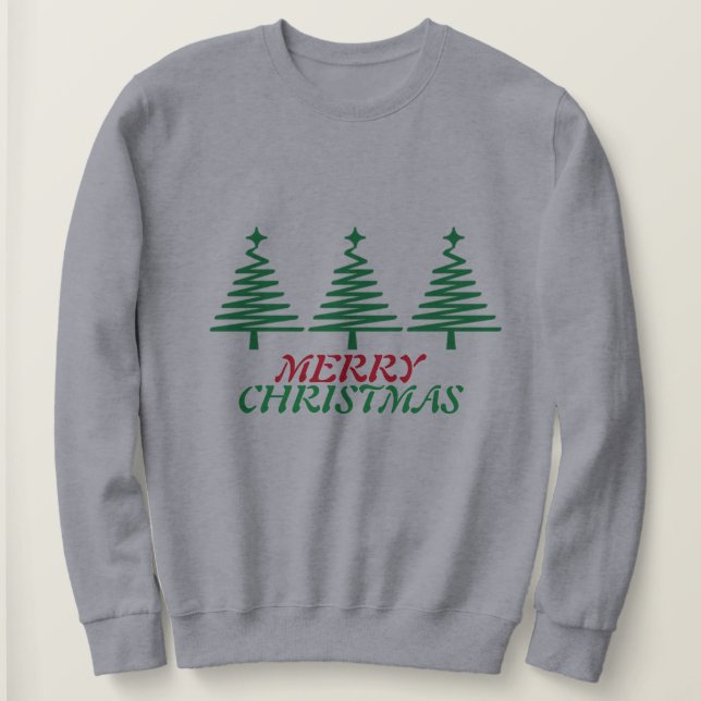  Merry Christmas Trendy Holiday Sweatshirt (Design Front)