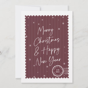 Merry Christmas Trendy Script Stamp Business Holiday Card