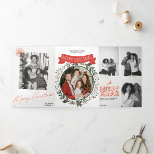 Merry Christmas Trifold Letter Fold Invitation