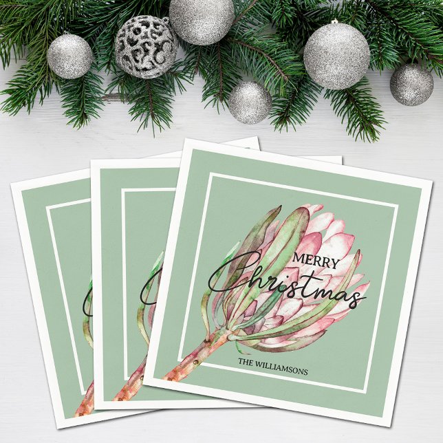 Merry Christmas Tropical Flower Napkin (Creator Uploaded)