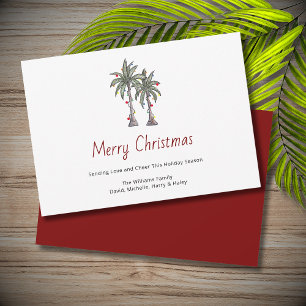 Merry Christmas Tropical Palm Trees Beach Holiday Card