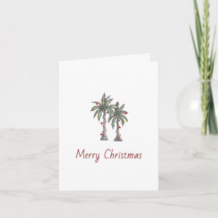 Merry Christmas Tropical Palm Trees Beach Holiday  Card