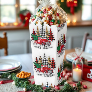 Merry Christmas truck and trees Favour Box